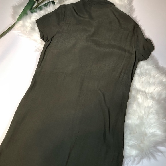 Lulu’s Army Green Button Dress - Picture 4 of 8
